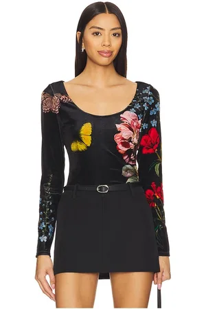 ALICE+OLIVIA Body delaina en color negro talla M en - Black. Talla M (también en S, XS).