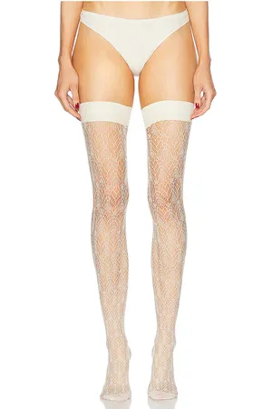 Falke Medias cream swirl stay up en color blanco talla L en - White. Talla L (también en M, S).