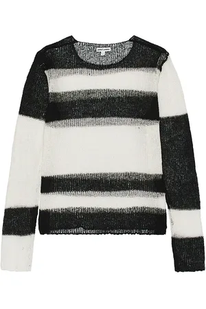 Jaded London Color bloke stripe open knit sweater en color blanco talla L en - White. Talla L (también en M, S, XL).