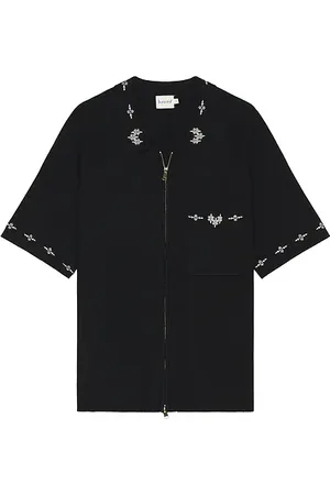 Bound Aztec cropped zip knit polo en color talla M en - Black. Talla M (también en S).