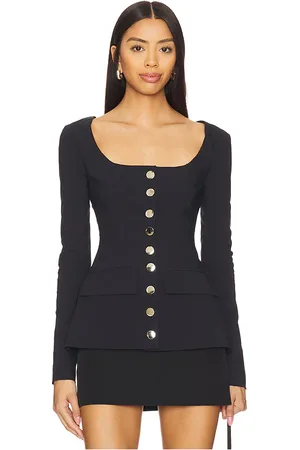 WeWoreWhat Boatneck peplum blazer en color talla 0 en - Black. Talla 0 (también en 10, 2, 4, 6).