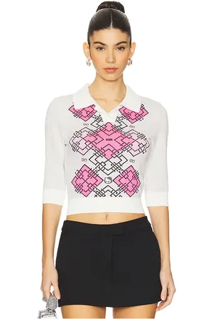 GCDS Hello kitty argyle polo en color blanco talla L en - White. Talla L (también en M, S, XS).