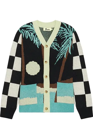Duvin Cárdigan tropical en color talla L en - Black. Talla L (también en M, S, XL/1X).