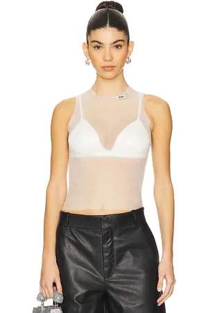 GCDS Celluloid knit tank top en color blanco talla M en - White. Talla M (también en S, XS).