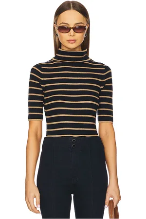 VERONICA BEARD Suéter de cuello alto y manga corta katrina en color azul marino talla L en - Navy. Talla L (también