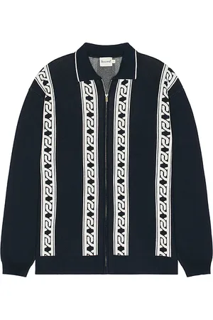 Bound Chain full zip knit polo en color talla L en - Navy. Talla L (también en M, S, XL/1X).