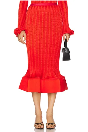 Simkhai Falda midi hollis en color rojo talla 10 en - Red. Talla 10 (también en 2, 4, 6, 8).