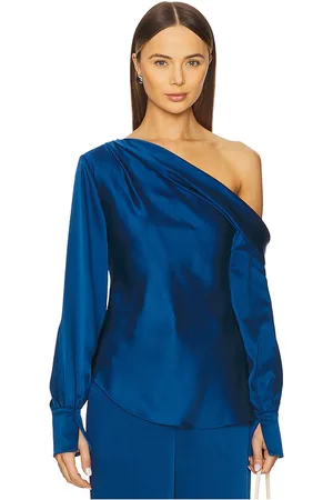 Simkhai Top un hombro alice en color azul talla M en - Blue. Talla M (también en S, XS).
