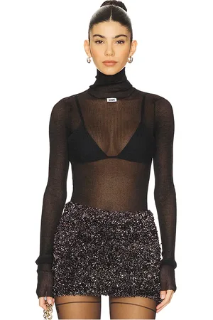 GCDS Celluloid knit turtleneck top en color talla M en - Black. Talla M (también en S).