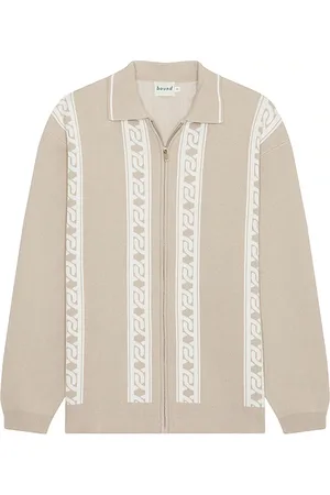Bound Chain full zip knit polo en color gris talla L en - Grey. Talla L (también en M, S, XL/1X).