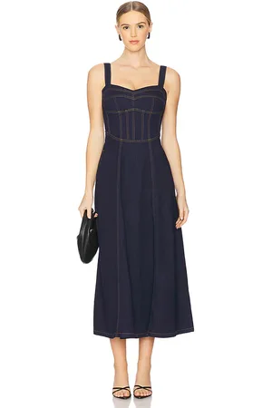 Bardot Vestido midi de mezclilla lilah en color azul talla 2 en - Blue. Talla 2 (también en 4, 6).