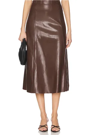 WeWoreWhat Falda faux leather flare midi en color talla 0 en - Brown. Talla 0 (también en 10, 12, 2, 4, 6, 8).