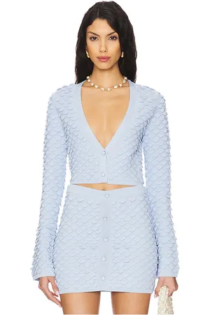 DEVON WINDSOR Cárdigan vittoria en color bebe azul talla L en - Baby Blue. Talla L (también en M, S, XS).