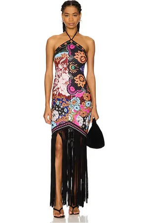 Agua Bendita Vestido midi allis en color negro talla L en - Black. Talla L (también en M, S).