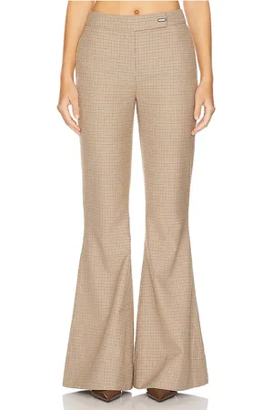 CLEA Pantalón campana alessandra en color bronce talla L en - Tan. Talla L (también en M, S, XS).
