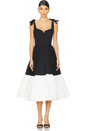 Bronx and Banco Vestido midi catalina en color negro, blanco talla M en - Black,White. Talla M (también en S, XL, XS).
