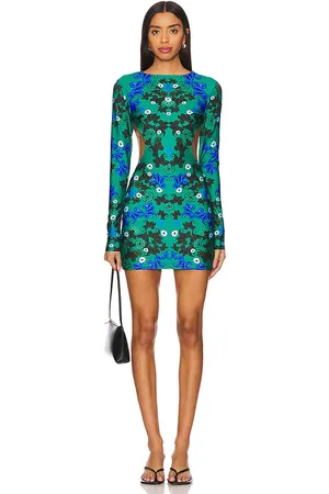 Agua Bendita Minivestido juliana dashi en color verde talla L en - Green. Talla L (también en M, S, XL, XS).