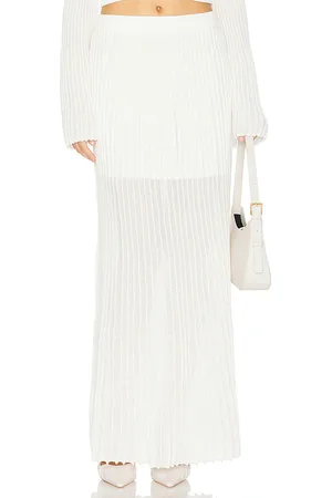 CLEA Falda de punto a media pierna manning en color ivory talla L en - Ivory. Talla L (también en M, S, XS).