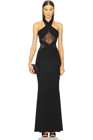 Michael Costello Vestido largo calithea en color talla L en - Black. Talla L (también en XS).