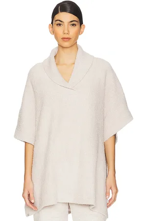 Barefoot Dreams Cozychic shawl collar poncho en color gris talla all en - Grey. Talla all.