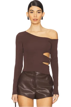 superdown Romina long sleeve top en color talla L en - Brown. Talla L (también en M, S).