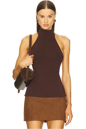 Cult Gaia Wake knit top en color marrón talla L en - Brown. Talla L (también en XL).