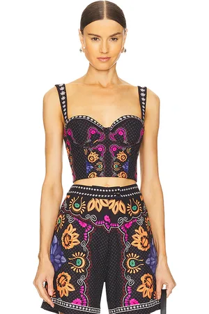 Agua Bendita Top corto lupe en color orange,purple talla L en - Orange,Purple. Talla L (también en M, S).