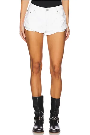 ONE TEASPOON Shorts de mezclilla de cintura baja bandits en color blanco talla 28 en - White. Talla 28 (también en 33).