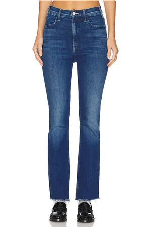 Mother Jeans ajustados para talla petite hustler flood fray en color azul talla 24P en - Blue. Talla 24P (también en 32P).
