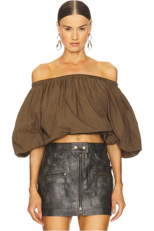 Isabel Marant Blusa manga corta bertille en color bronce talla 38/6 en - Tan. Talla 38/6 (también en 40/8, 42/10).