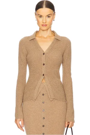 NAADAM Cárdigan con cuello acanalado en color marrón talla L en - Brown. Talla L (también en M, XS).