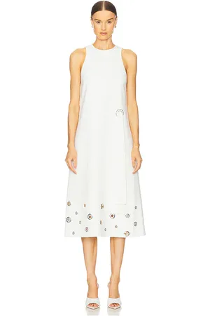 ALEXIS Vestido midi en color ivory talla L en - Ivory. Talla L (también en M).