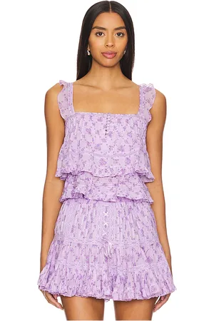 LOVESHACKFANCY Novalee top en color lavanda talla S en - Lavender. Talla S (también en XL).