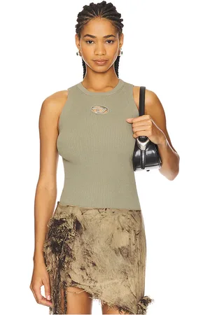 Diesel Caddix top en color verde salvia talla M en - Sage. Talla M (también en S).