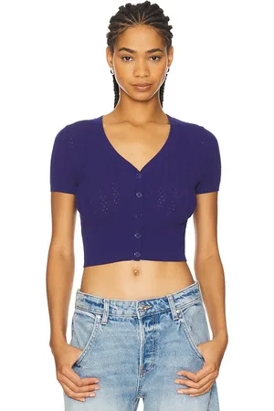 Free People Cassie cardi en color royal talla L en - Royal. Talla L (también en M, S, XL, XS).