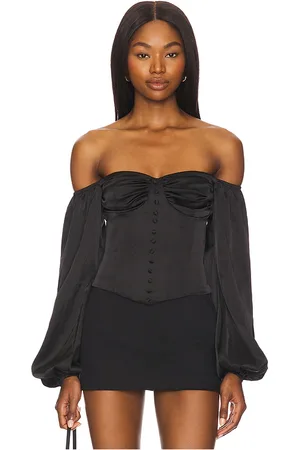 MORE TO COME Gabriella corset top en color talla S en - Black. Talla S (también en M, XS).