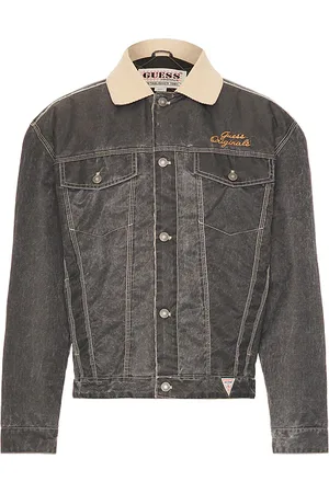 Guess Chaqueta vaquera washed en color charcoal talla L en - Charcoal. Talla L (también en M, S, XL/1X).