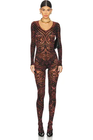 Wolford X etro body tattoo catsuit en color chocolate talla M en - Chocolate. Talla M (también en XS).