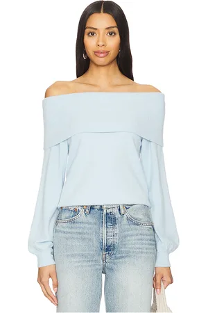 Bobi Offshoulder top en color bebe azul talla L en - Baby Blue. Talla L (también en M, S, XL).