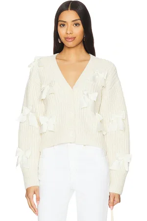 LOVESHACKFANCY Cárdigan ashtan en color ivory talla L en - Ivory. Talla L (también en M, S, XL, XS).