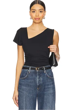 Susana Monaco Top fruncido en color talla M en - Black. Talla M (también en S, XS).
