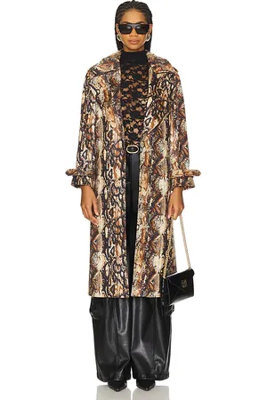 ALICE+OLIVIA Abrigo trenca nevada drapey en color marrón talla M en - Brown. Talla M (también en S, XS).