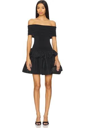 Anna October Minivestido hombro descubierto lourdes en color talla L en - Black. Talla L (también en M, S, XS).