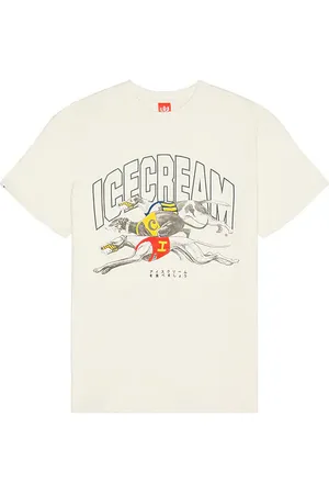 ICECREAM Camiseta de gran tamaño the race en color crema talla L en - Cream. Talla L (también en M, S, XL/1X).