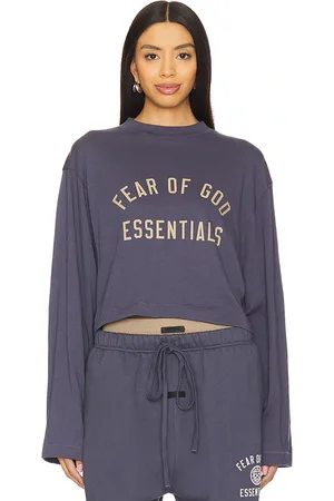 FEAR OF GOD Cropped long sleeve t-shirt en color azul talla L en - Blue. Talla L (también en M, S, XS).