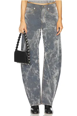 Alexander Wang Jean de tiro bajo con refuerzo arqueado en color charcoal talla 23 en - Charcoal. Talla 23 (también e