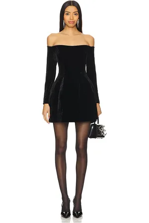 Bardot Mini vestido de terciopelo nadene en color talla 10 en - Black. Talla 10 (también en 2, 4, 6).