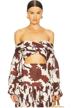 ALEXIS Blusa escote hombros en color marrón talla M en - Brown. Talla M (también en S).