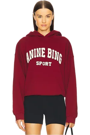 ANINE BING Sudadera alec sport en color burgundy talla L en - Burgundy. Talla L (también en M, S, XS).