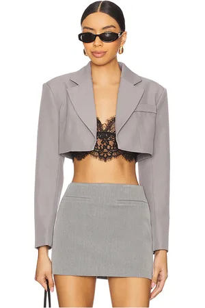 ALL THE WAYS Darla crop blazer en color talla L en - Grey. Talla L (también en M, S, XL, XS).